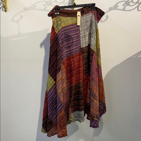 BoHo patchwork wrap skirt - Picture 2 of 3
